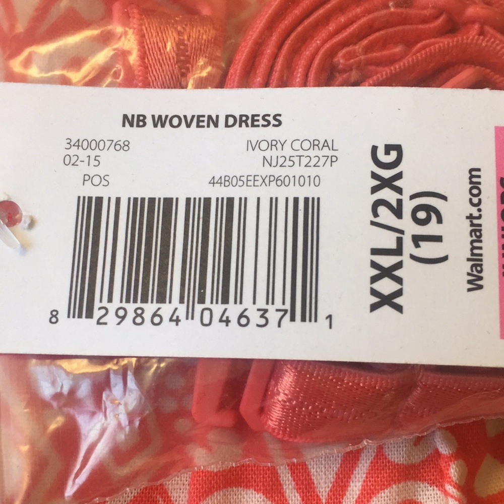 Coral and cream patterned dress - Picture 5 of 5